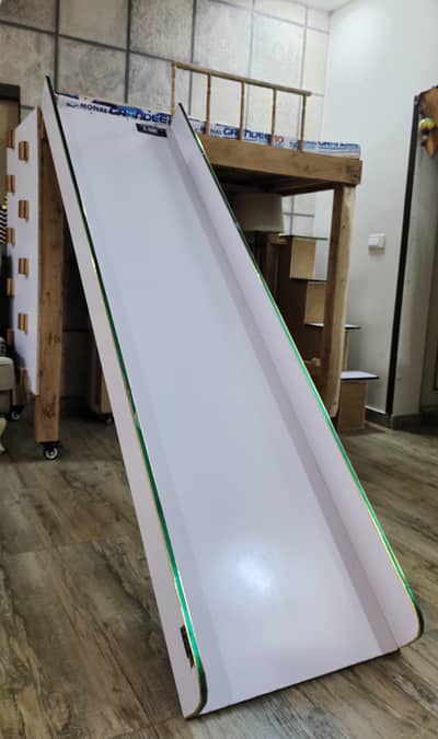 Solid kikkar wood loft bed with play area