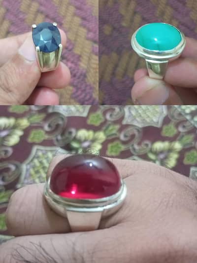 Neelam Firoza Yaqoot Rings