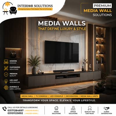 Media wall - Tv Console - Led Console - Decoration - Media Wall Units
