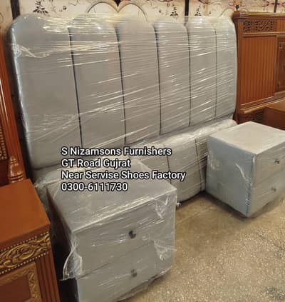 Double bed king size with side tables Sale offer/Latest design bed set