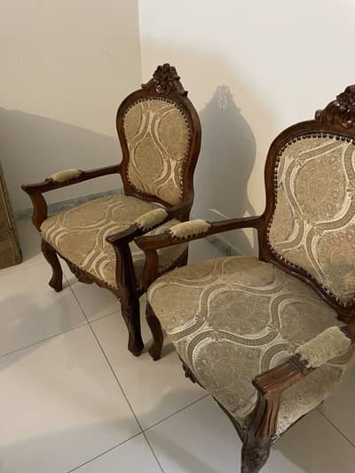 2 real wood chairs
