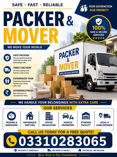 Movers and Packers,Home shifting, Reliable Packing and Moving Service
