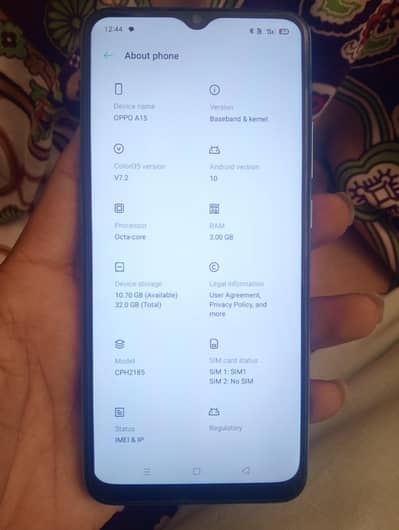 oppoA15 all okay set condition 10by 10