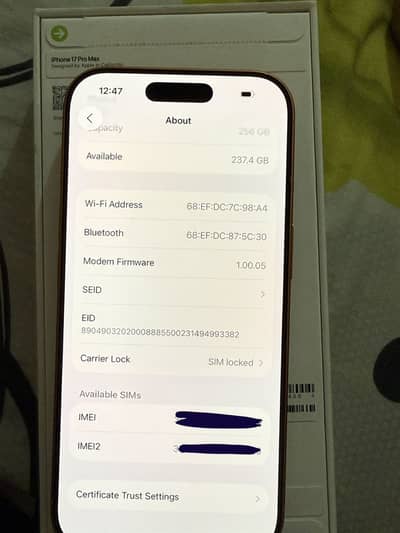 iPhone 17 pro 256gb