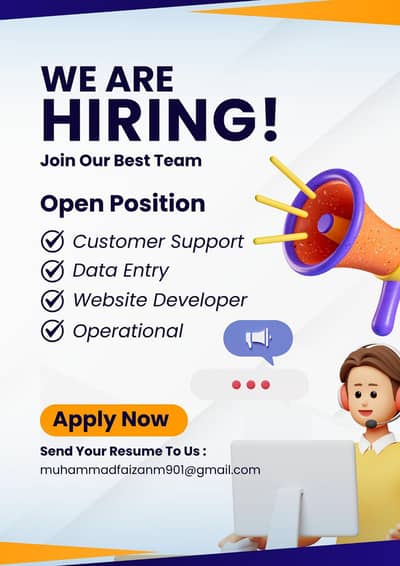 Need Female Staff For Office Customer Support Representative