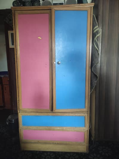 Wide Space Kids Wardrobe with Side table
