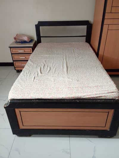 sale single bed with mattress 3 door folding partex cupboard