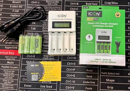 ICON LCD Charger + AA4 2700mAH Rechargeable Cells 03249107656