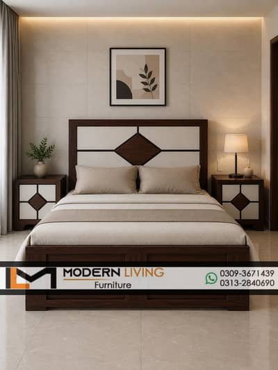 King Bed With 2 Side Tables Best Quality In Your Choice Colours