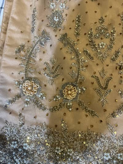 Embroidered three piece net suit