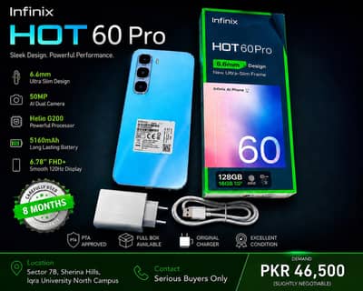 Infinix Hot 60 Pro 8+8GB/128GB Full Set 10/10 Condition