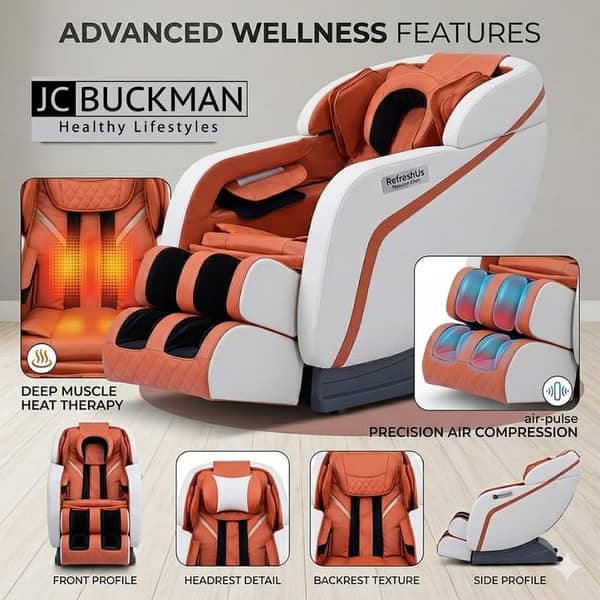 JC Buckman RefreshUs Full Body Massage Chair with Zero Gravity Technology for Deep Relaxation Advanced Full Body Massage System with Air Compression  (TMC189 Tan)