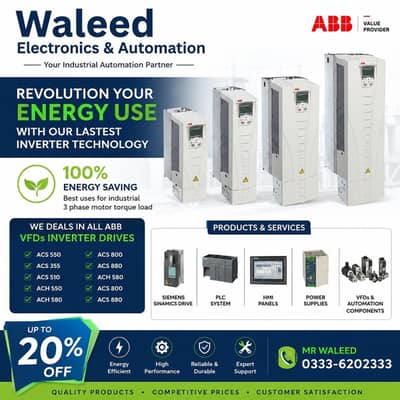ABB VFD INVERTER 2.2KW 3HP 3 PHASE MOTOR 220V