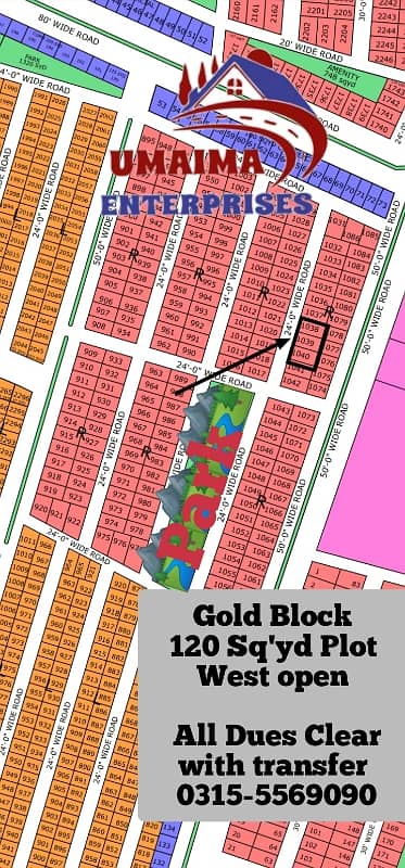 Gold Block West Open 120Sq'Yd, North Town Residency Phase 1