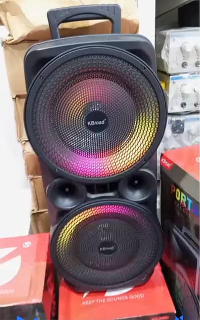 KTS 2465 Speaker Double 8/8 inch pofers with wireless mic and charging