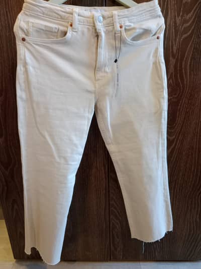 White Jeans and Redshirt with crop top for sale!