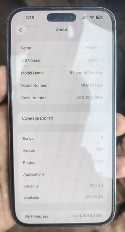 Iphone 14 pro max PTA