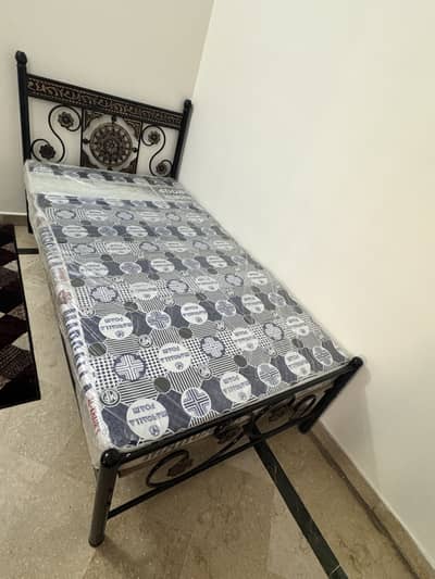 Single Iron Bed with foam mattress