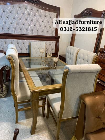 Luxury 6 Seater Dining Table|Modern Wooden Dining Set|Premium Dining