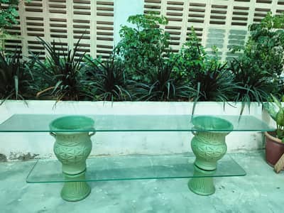 Two Tier Glass Table For Sale