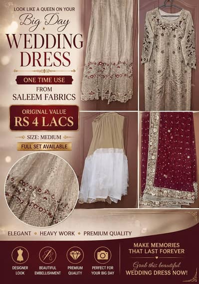 Saleem Fabrics Bridal Dress Full Set
