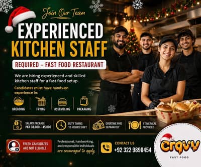 Experience Kitchen Staff Required | Restaurant Staff Required | Jobs
