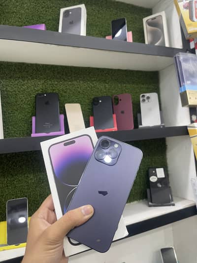 I phone 14 pro max 256 dual physical Approved with box waterpack