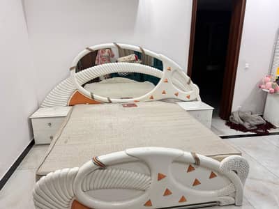 King Size Bed Set. Two Side Tables.  Dressing Table. Solid Wood.
