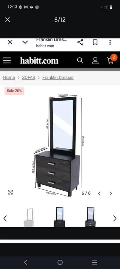 Habitt dresser with mirror/ Habitt hanging shelf and Habitt lamps