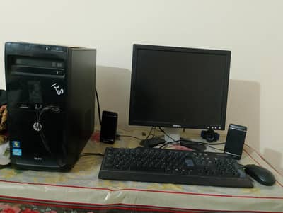HP Core i3 Desktop Computer Set + Dell Monitor