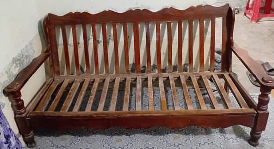 5 Seater Wood Sofa Set With Tables