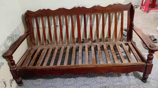 5 Seater Wood Sofa Set With Tables
