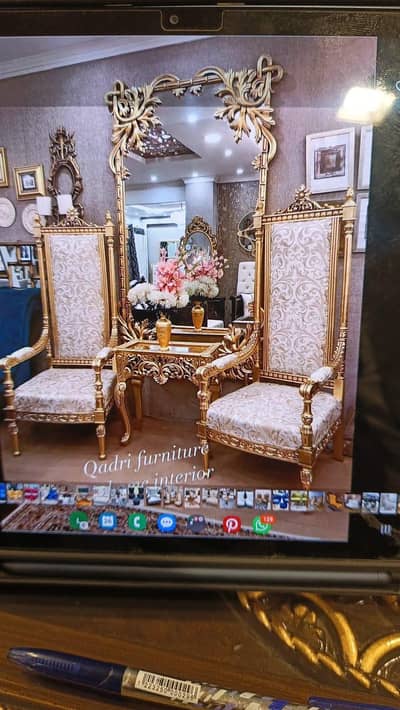 Royal Hand-Carved Wooden Chairs Set
