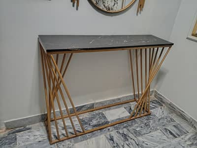 console with mirror