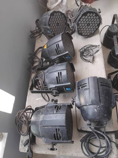 8x LED Par Lights 54W + Blower + Flight Box - Complete Set