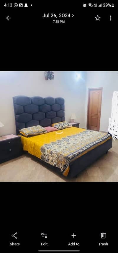 Bed with side tables