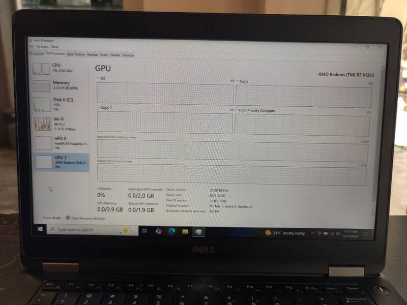 DELL LATITUDE E5470 hq processor 5