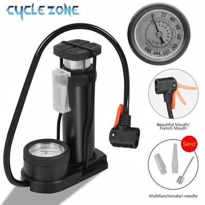 portable air pump with gauge and french hanle