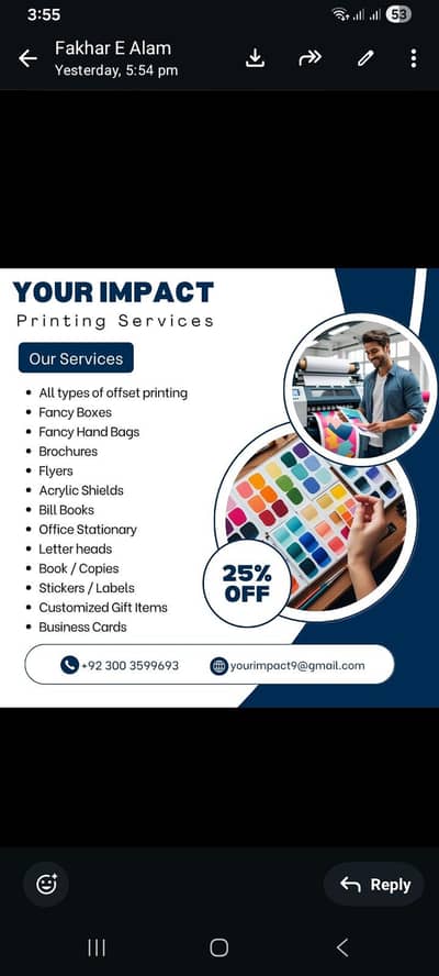 your impact printing services