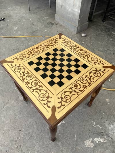 Chess Table complete with Polish (Water Proof)