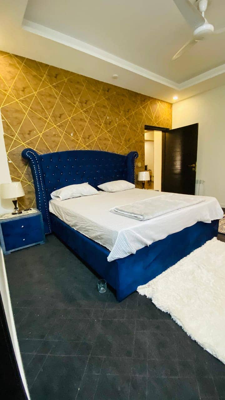 King Size Wooden Bed with Mattress & Dressing Table - Home Used. 4
