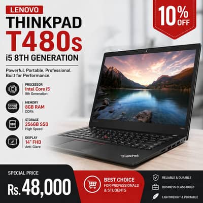 Lwnovo T480s i5 8th gen | 8GB RAM | 256GB SSD