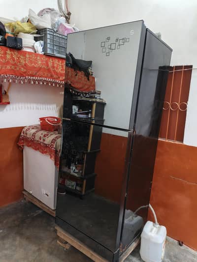PEL jumbo size black mirror doors Refrigerator for sell