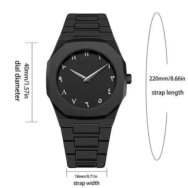 Premium Men’s Analog Watch Carbon Fiber Chain Strap black Luxury desig 2