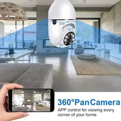 360 rotating night vision bulb camera with wifi all pakistan delivery