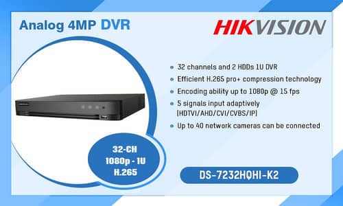7232HQHI-K2 32 4mp Channel DVR/XVR