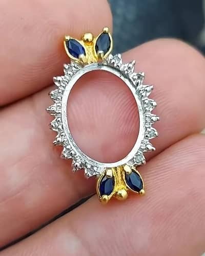 Natural Diamond and Blue Sapphire Bazel Available
