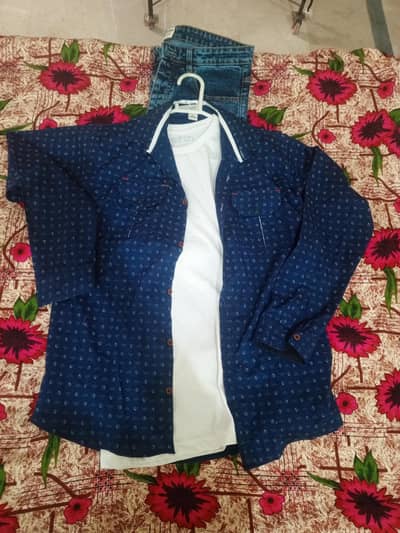 Large Size Jeans + T-Shirt + Full Sleeve Shirt (Like New) 