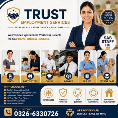Maids / House Maids / cook / House chef / Baby Sitter maid available