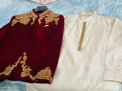 mehndi suit for groom handmade work complete dress with ahoes
